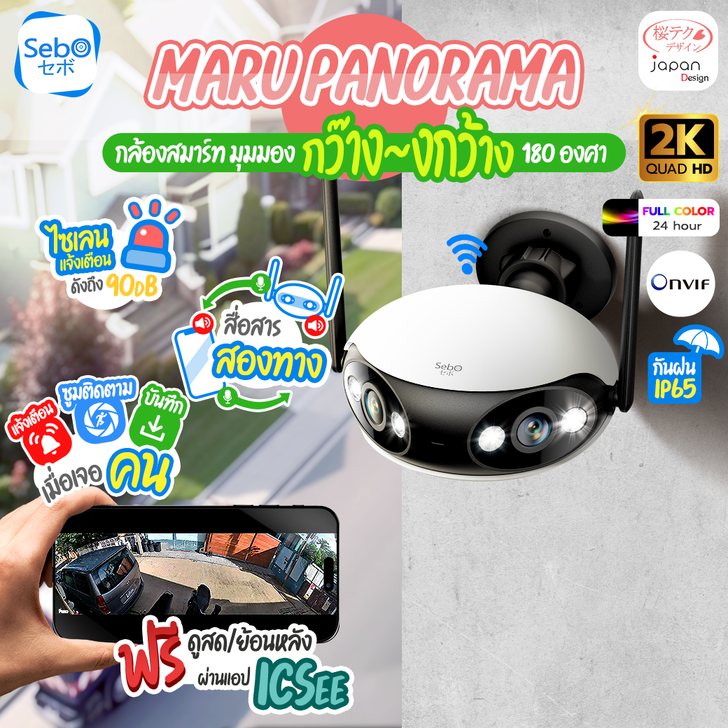 กล้องวงจรปิด Sebo Maru Panorama สีขาว_10